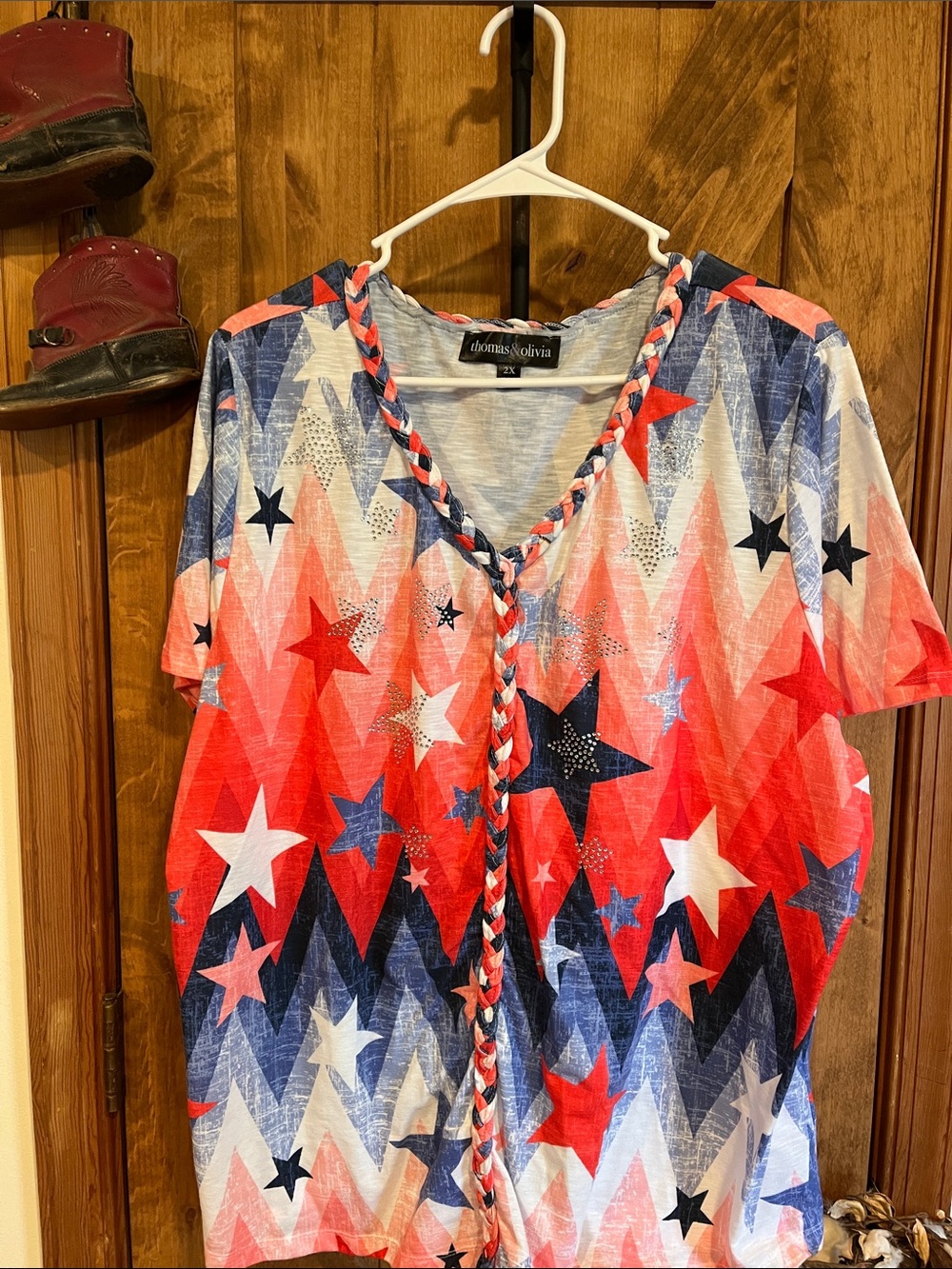 Patriotic sequin top